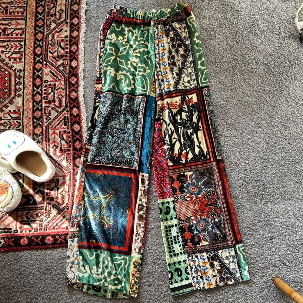 SFIZIO Patchwork Velvet Trousers